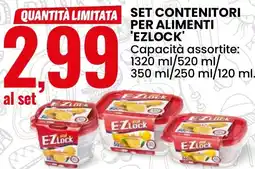 Eurospin Set contenitori per alimenti 'EZLOCK' offerta
