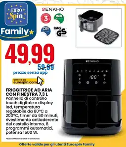 Eurospin Enkho friggitrice ad aria con finestra offerta