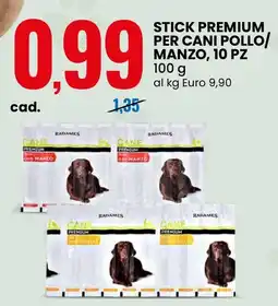 Eurospin Radames stick premium per cani pollo/ manzo offerta