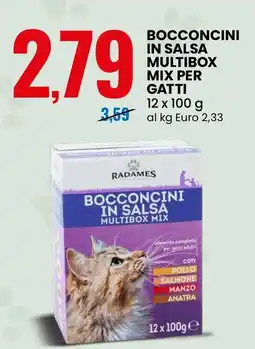 Eurospin Radames bocconcini in salsa multibox mix per gatti offerta