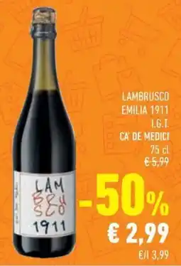 Conad Lambrusco emilia 1911 i.g.t. CA DE MEDICI offerta