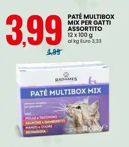 Eurospin Radames paté multibox mix per gatti offerta