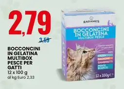 Eurospin Radames bocconcini in gelatina multibox pesce per gatti offerta