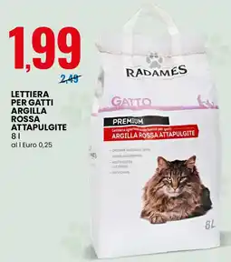 Eurospin Radames lettiera per gatti argilla rossa attapulgite offerta