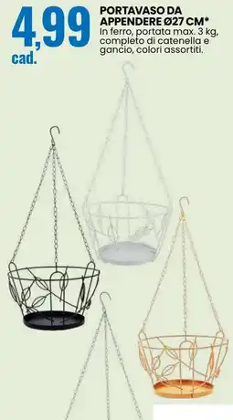 Eurospin Portavaso da appendere ø27 cm offerta