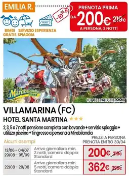 Eurospin Villamarina (FC) hotel santa martina 2,3,5 o 7 notti offerta