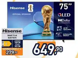 Unieuro Hisense SMART TV 4K QLED 75E7Q offerta