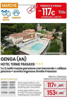 Eurospin Genga (AN) hotel terme frasassi 1 o 2 notti offerta
