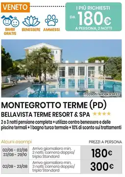 Eurospin Montegrotto terme (PD) bellavista terme resort & spa 2 o 3 notti offerta