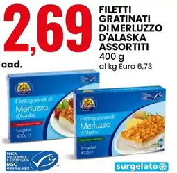 Eurospin Athena filetti gratinati di merluzzo d'alaska offerta