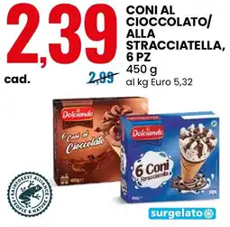 Eurospin Dolciando coni al cioccolato/ alla stracciatella offerta