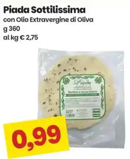 Prix Quality Piada Sottilissima con Olio Extravergine di Oliva offerta