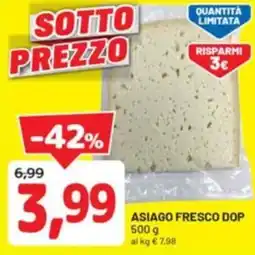 DPiù Asiago fresco DOP offerta