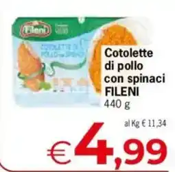 Despar Cotolette di pollo con spinaci FILENI offerta