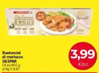 Despar Bastoncini di merluzzo DESPAR offerta