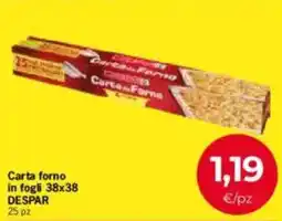 Despar Carta forno in fogli 38x38 DESPAR offerta