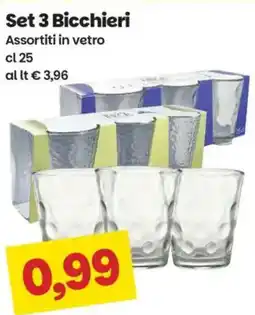 Prix Quality Set 3 Bicchieri offerta