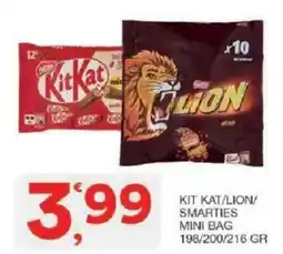 Sisa Kit kat/lion/ smarties mini bag offerta