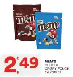 Sisa M&m's choco/ crispy pouch offerta