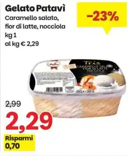 Prix Quality Gelato Patavi Caramello salato, fior di latte, nocciola offerta