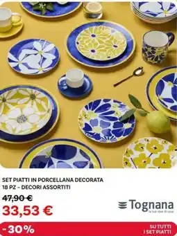 Max Factory Tognana set piatti in porcellana decorata offerta