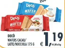 Deco Supermercati Decò wafers cacao/ latte/nocciola offerta