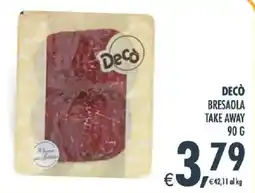 Deco Supermercati Decò bresaola take away offerta