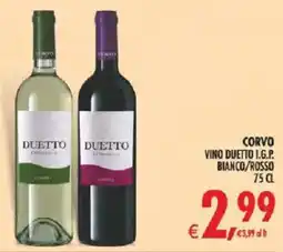 Deco Supermercati Corvo vino duetto i.g.p. bianco/rosso offerta