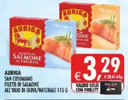Deco Supermercati Auriga san cusumano filetti di salmone all'olio di oliva/naturale offerta