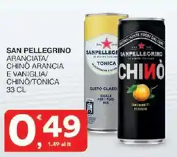 Sisa San pellegrino aranciata/ chino arancia e vaniglia/ chino/tonica offerta