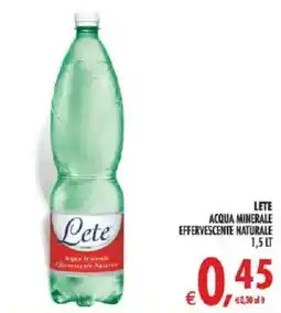 Deco Supermercati Lete acqua minerale effervescente naturale offerta