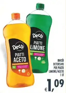 Deco Supermercati Decò detersivo per piatti limone/aceto offerta