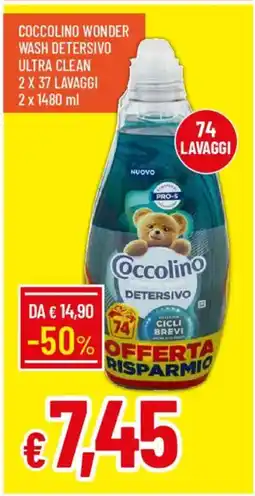 Galassia Coccolino wonder wash detersivo ultra clean offerta