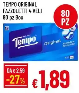 Galassia Tempo original fazzoletti 4 veli 80 pz box offerta