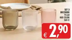 Deco Supermercati Set 3 bicchieri pillar offerta