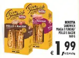 Deco Supermercati Beretta sandwich praga e funghi pollo e bacon offerta