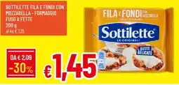 Galassia Sottilette fila e fondi con mozzarella - formaggio fuso a fette offerta