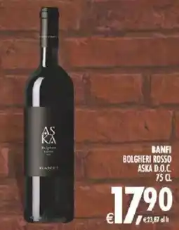 Deco Supermercati Banfi bolgheri rosso aska d.o.c. offerta