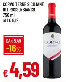 Galassia Corvo terre siciliane igt rosso/bianco offerta