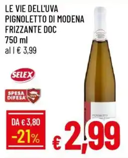 Galassia Le vie dell'uva pignoletto di modena frizzante doc offerta