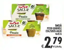 Deco Supermercati Saclà pesto genovese con/senza aglio offerta