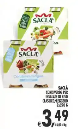 Deco Supermercati Sacla condiverde per insalate di riso classico/leggero offerta