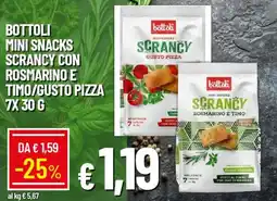 Galassia Bottoli mini snacks scrancy con rosmarino e timo/gusto pizza offerta
