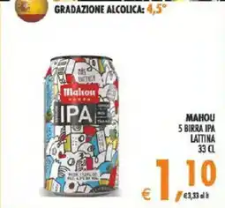 Deco Supermercati Mahou 5 birra ipa lattina offerta