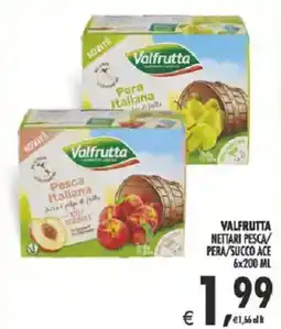 Deco Supermercati Valfrutta nettari pesca pera/succo ace offerta