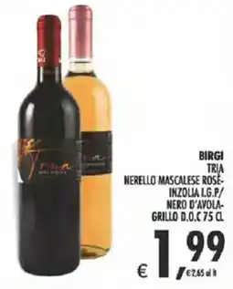Deco Supermercati Birgi tria nerello mascalese rose- inzolia i.g.p/ nero d'avola- grillo d.o.c offerta