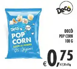 Deco Supermercati Decò pop corn offerta