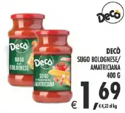 Deco Supermercati Decò sugo bolognese/ amatriciana offerta