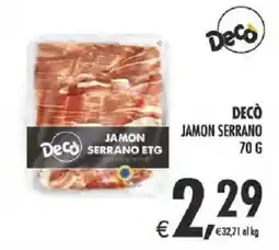 Deco Supermercati Decò jamon serrano offerta