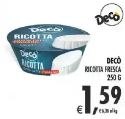 Deco Supermercati Decò ricotta fresca offerta